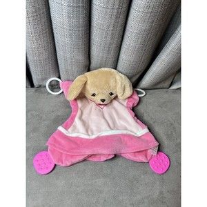 Baby Gund Pink Puppy Dog Lovey Plush Supergirl Embroidered Stuffed Animal Toy